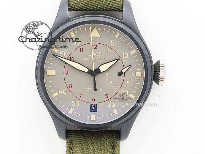 MIROTIME 0401 Modern PILOT IW389001 ZF 1:1 Best Edition Ceramic Case Black Dial on Nylon Strap A7750 (Same Function As Genuine) 7158